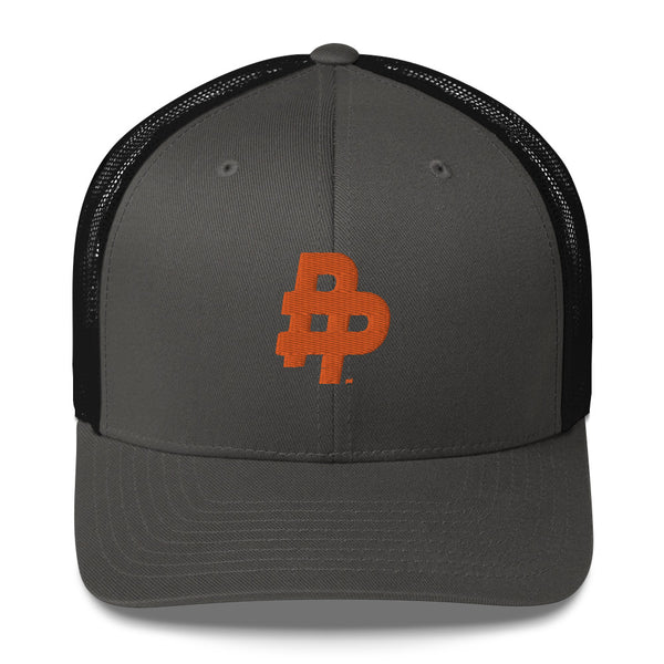 Double P Adjustable Trucker Hat-Orange